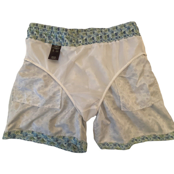 Slate & Stone Men’s Cabo Swimsuit Shorts Med Blue Green Floral 6” Poly Pockets - Picture 10 of 16